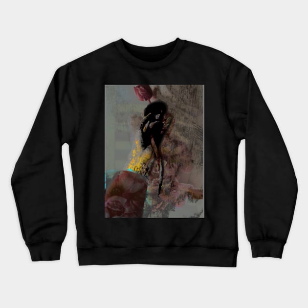 Special processing. For you roses, and dark price I keep for myself. Hand holding rose with dagger end. Desaturated. Some yellow and aqua. Crewneck Sweatshirt by 234TeeUser234